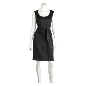 VALENTINO 2008 Hiver Collection Black Sleeveless Sheath Dress with Bow Belt - 10